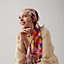 Marble Silk fringed scarf, View: Worn, worn, view 1 of 4