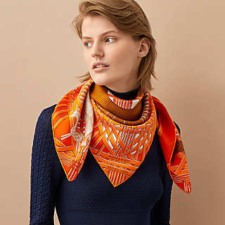 Hermes Orange Scarf 