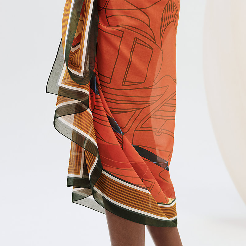 Maxi pareo con stampa “Thalassa Rayé” | Hermès Italia