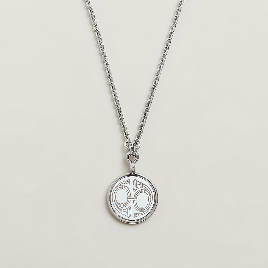 ◆HERMES◆Medaille Bijou Deux Cors necklace, small model medaille-bijou-deux-cors-