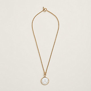 Medaille Mors a Jouets necklace - White | Hermès Canada Medaille Mors a Jouets necklace - White | Hermès Canada