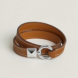 HERMES IOTA Leather Bangle and Ring Set with H Hardware 6.26in and Size 12  | eBay