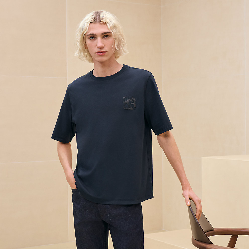 【上品にスタイルアップ◎】HERMES llerie au Carre Tシャツ metallerie-au-carre-t-shirt--