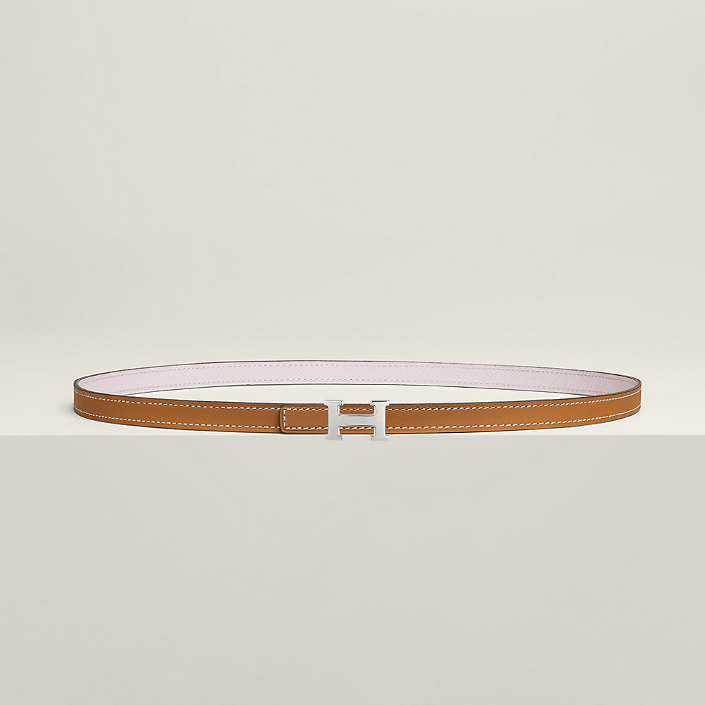 HM 5382 BELT GOLD BUCKLE & REVERSIBLE NAVY BLUE LEATHER STRAP 38MM