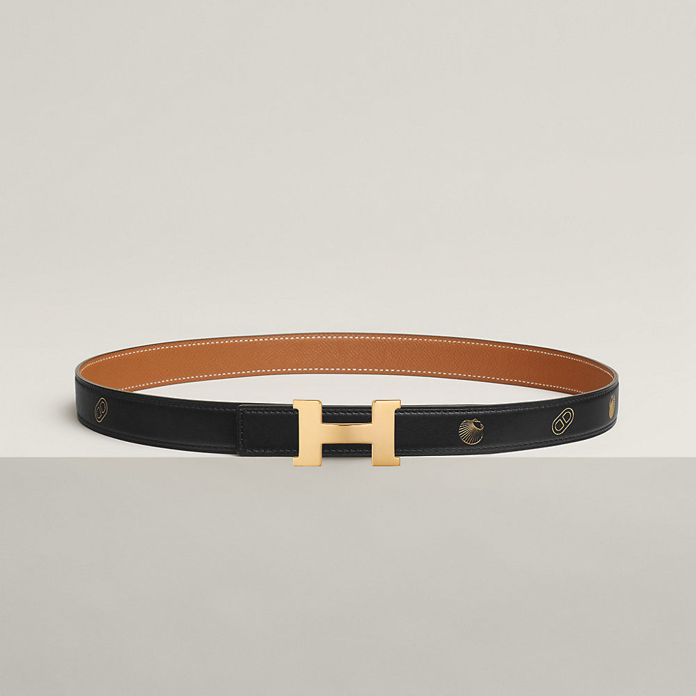 Mini Constance belt buckle & Hermès sur Mer reversible leather strap 24 ...