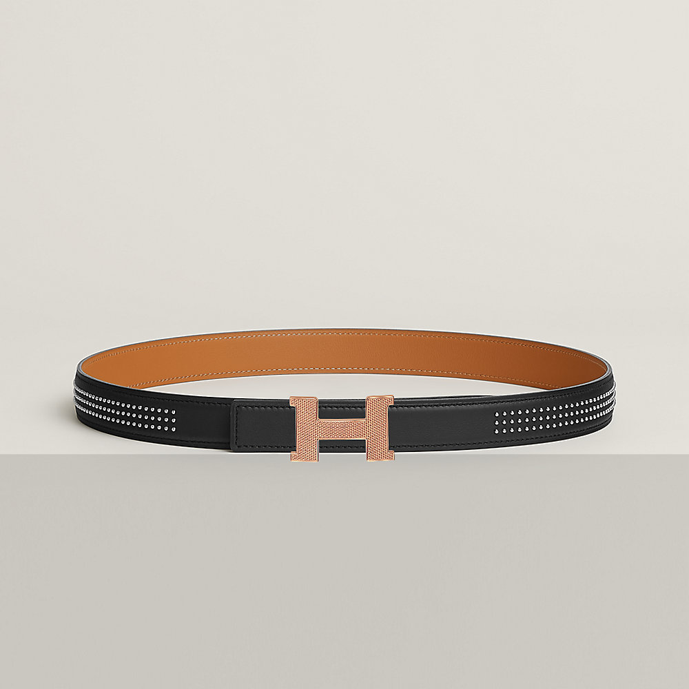 Mini Constance Guillochee belt buckle & Leather strap 24 mm