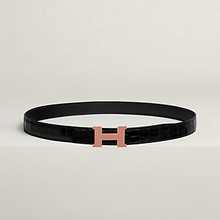 Mini Constance Guillochee belt buckle & Leather strap 24 mm