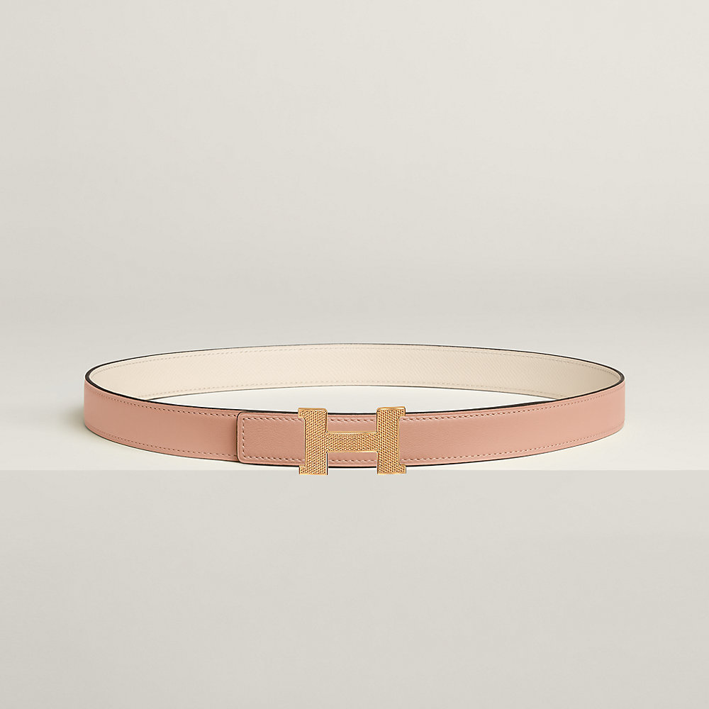 Mini Constance Guillochee belt buckle & Reversible leather strap