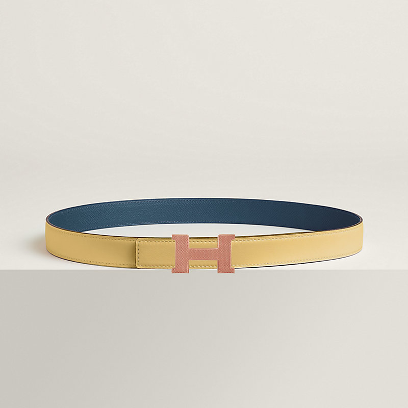 Mini Constance Guillochee belt buckle & Reversible leather strap 24 mm