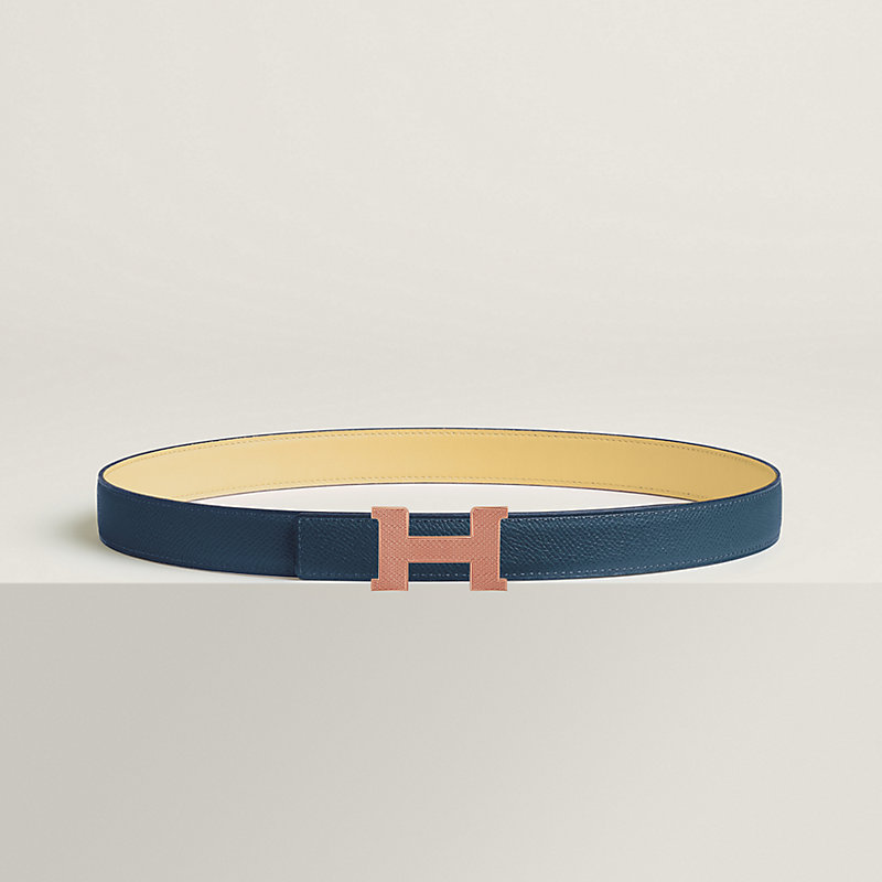Mini Constance Guillochee belt buckle & Reversible leather strap 24 mm