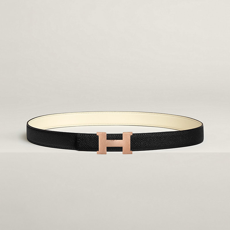 Mini H belt buckle & Reversible leather strap 24 mm