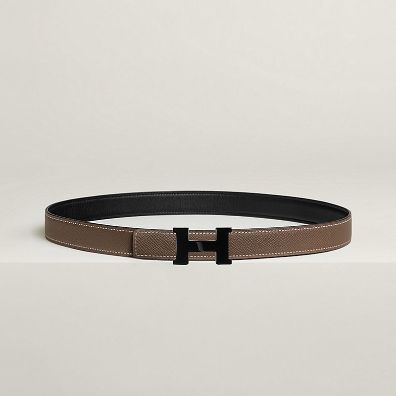 Hermes, Accessories, Hermes Constance 24mm Belt Etoupe And Black