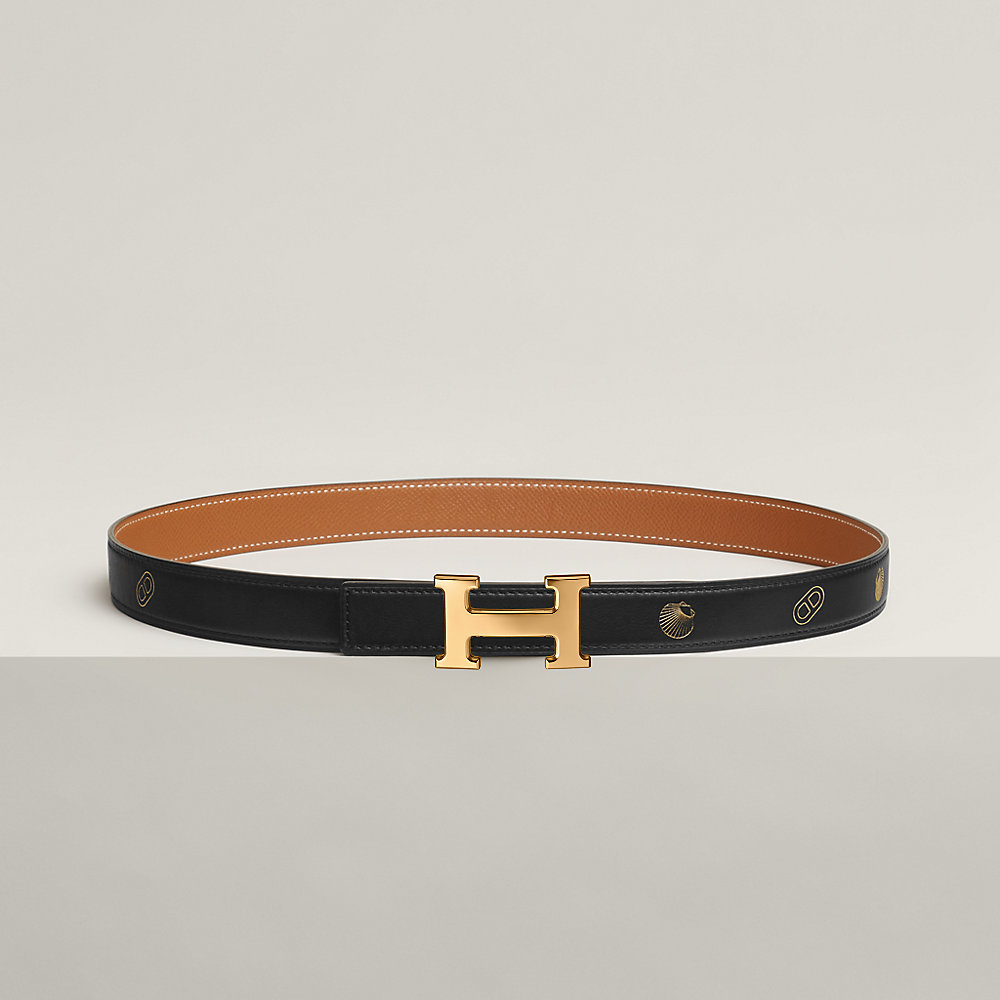 Mini H belt buckle & Hermès sur Mer reversible leather strap 24 mm ...