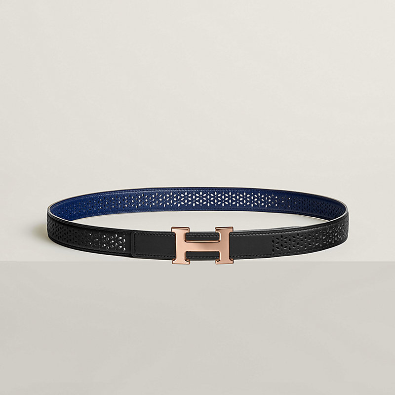 Hermes 24mm Bleu/Noir Belt Strap 80