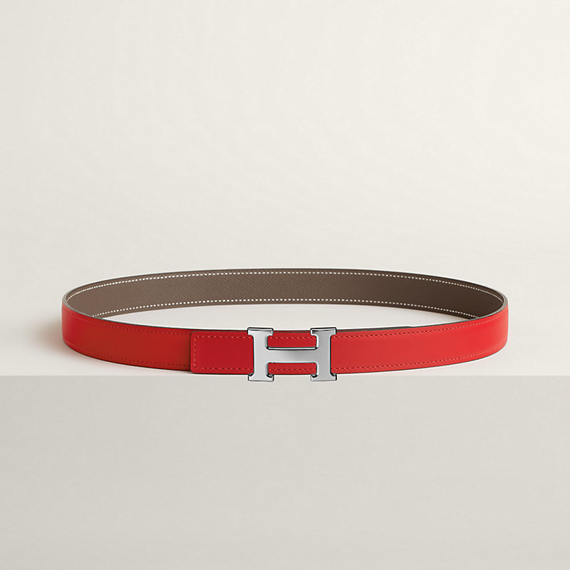 Mini H belt buckle & Reversible leather strap 24 mm