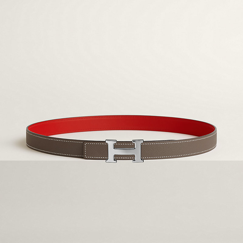 Mini H belt buckle & Reversible leather strap 24 mm
