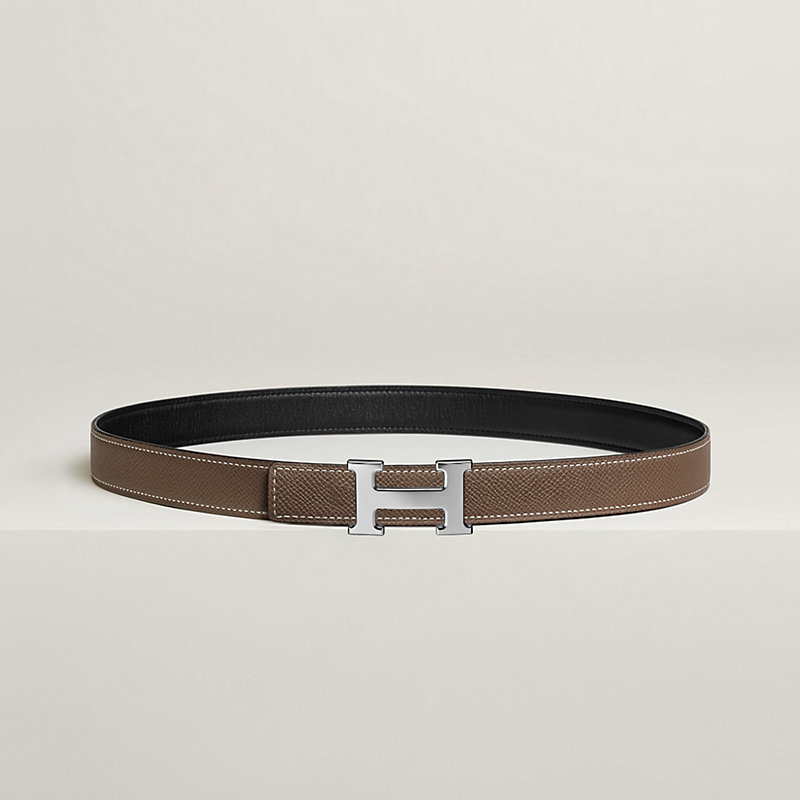 Mini H belt buckle & Reversible leather strap 24 mm