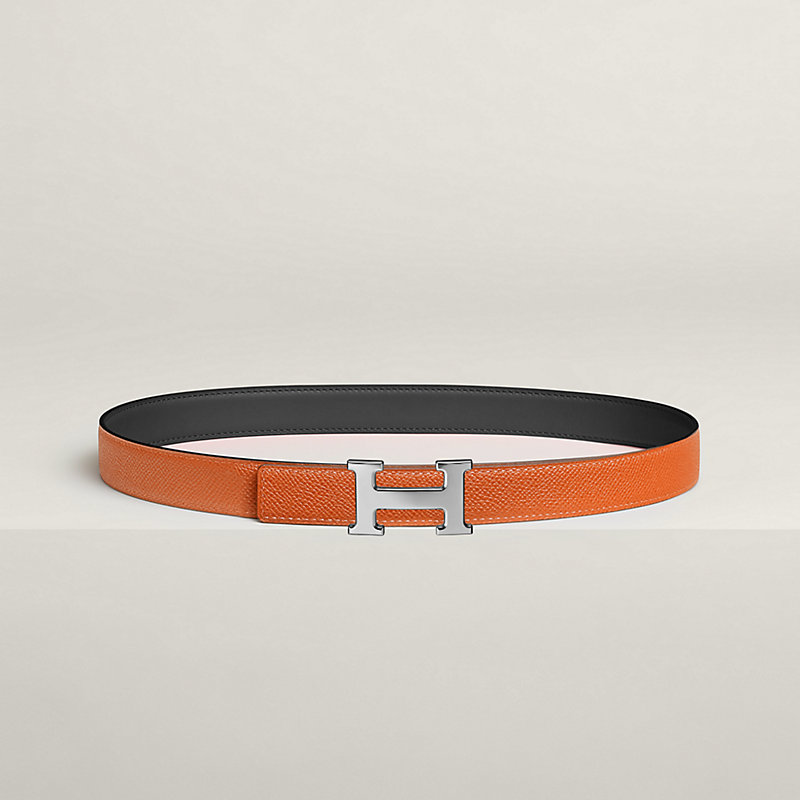 Mini H belt buckle & Reversible leather strap 24 mm