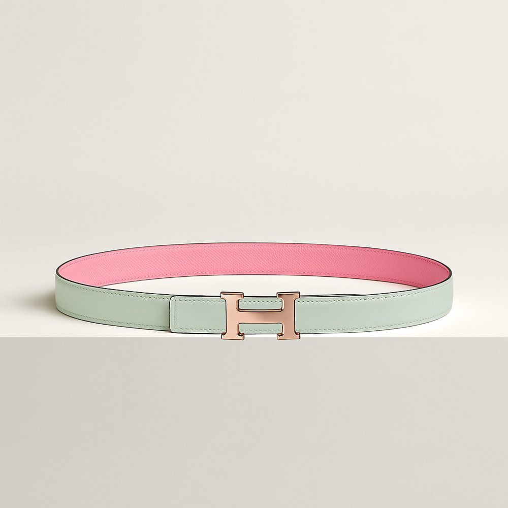 MINI H BELT BUCKLE & REVERSIBLE CAMEL BROWN LEATHER STRAP 24 MM GOLD HARDWARE