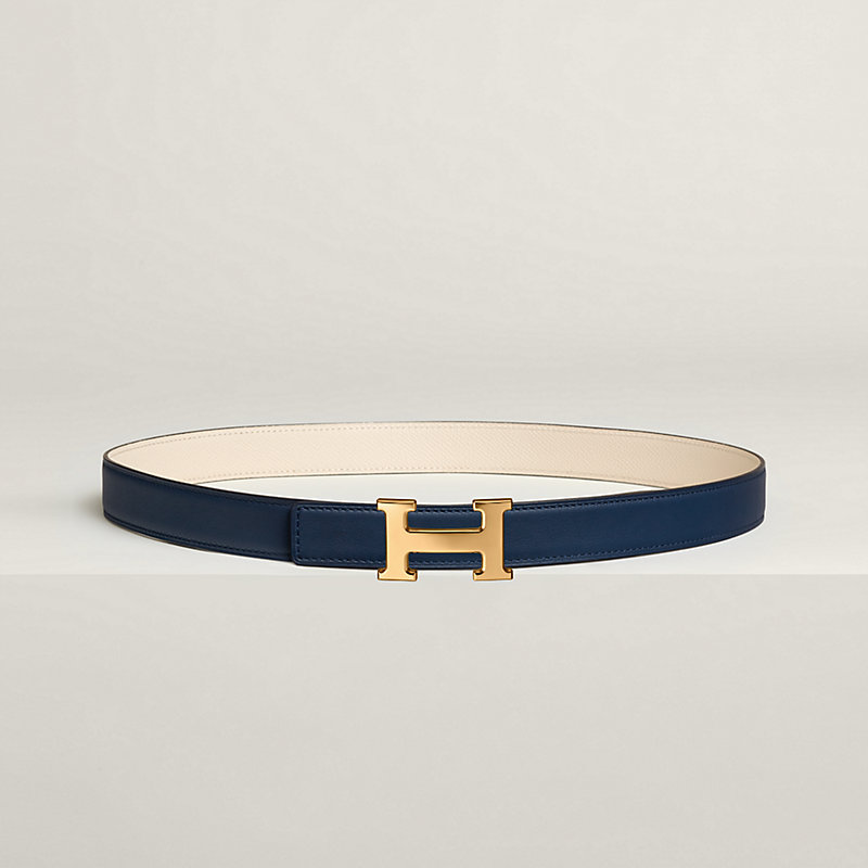 Mini H belt buckle & Reversible leather strap 24 mm