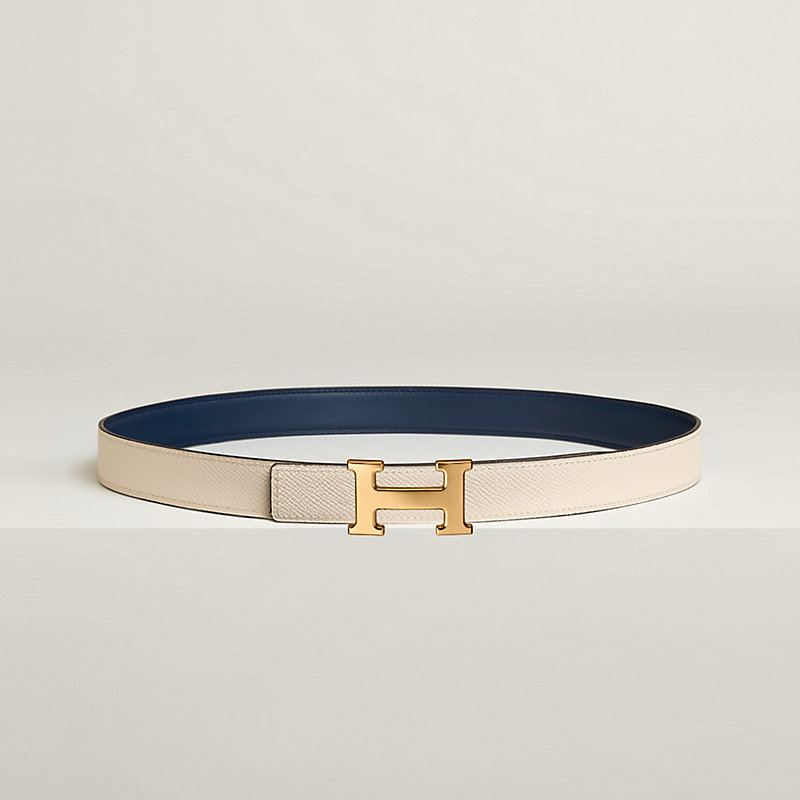 Mini H belt buckle & Reversible leather strap 24 mm