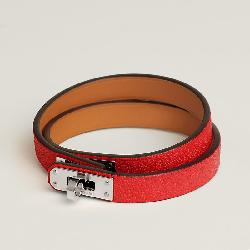 Mini Kelly Double Tour bracelet - Red | Hermès USA