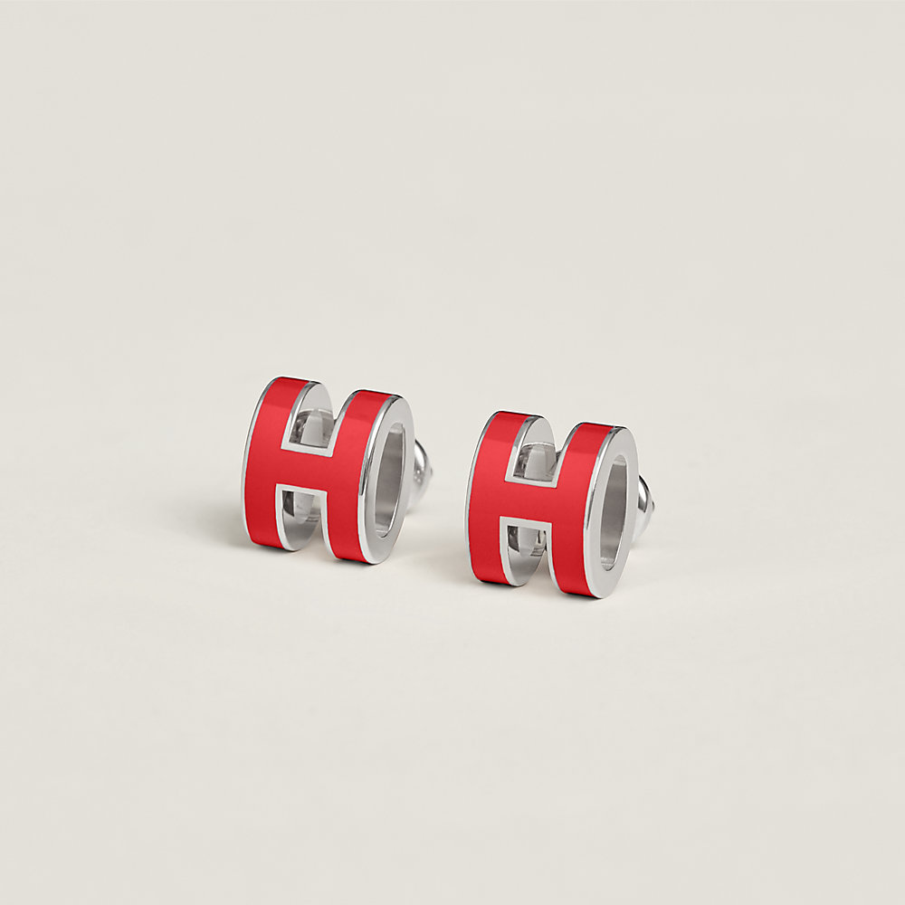 Mini Pop H earrings - Red | Hermès Hong Kong SAR