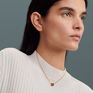 HERMES Lacquered Rose Gold Pop H Necklace | Hermes jewelry necklace,  Necklace, Shop necklaces