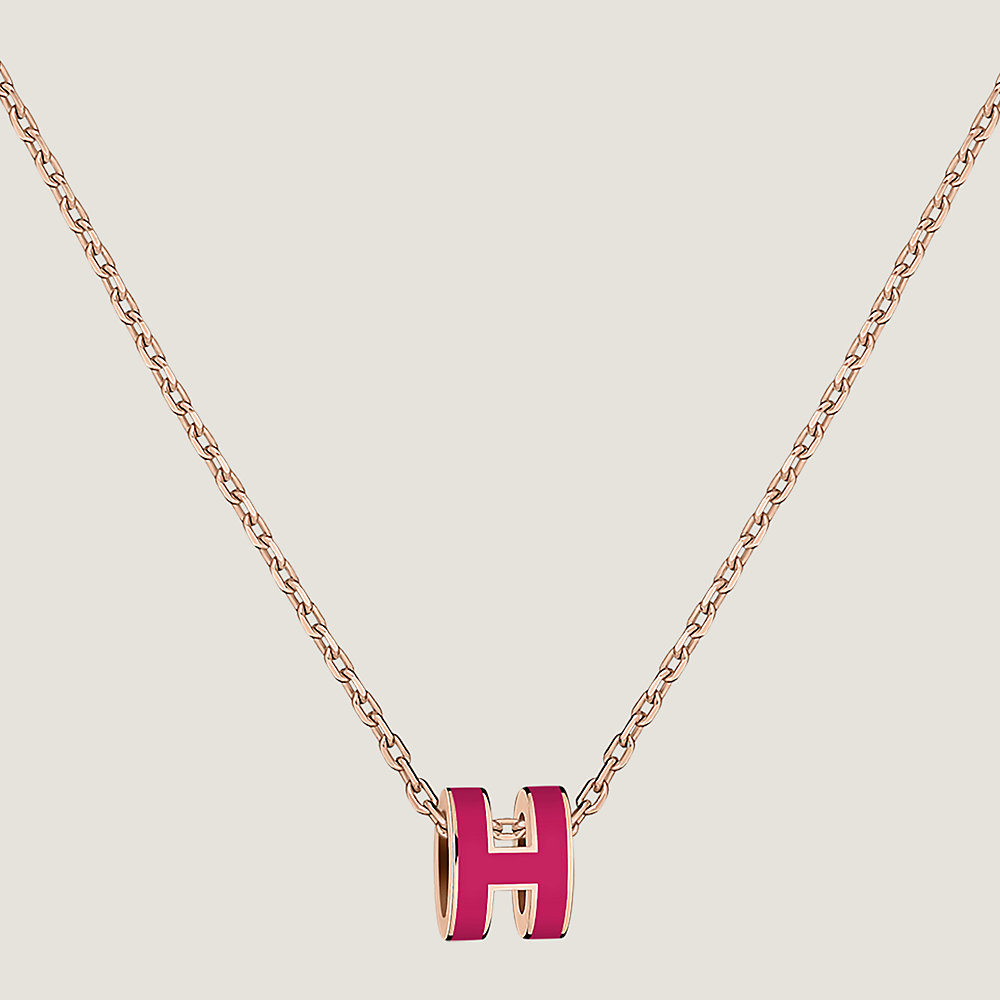 Hermes Rose Extreme Mini Pop H Pendant Necklace – Madison Avenue Couture