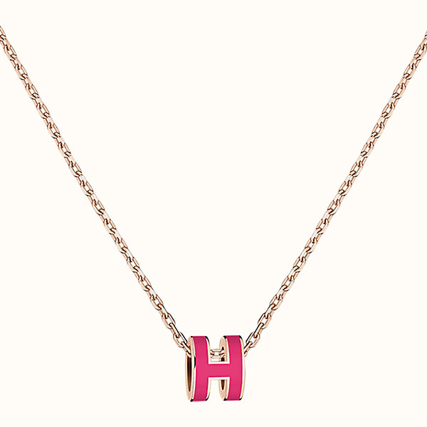 hermes pop h necklace rose gold