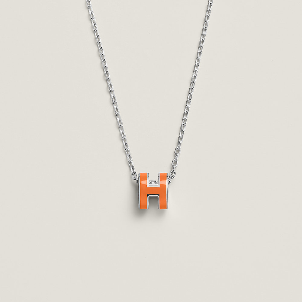 Hermes Pop H Necklace In Marron Glace And Rose Gold – Found Fashion