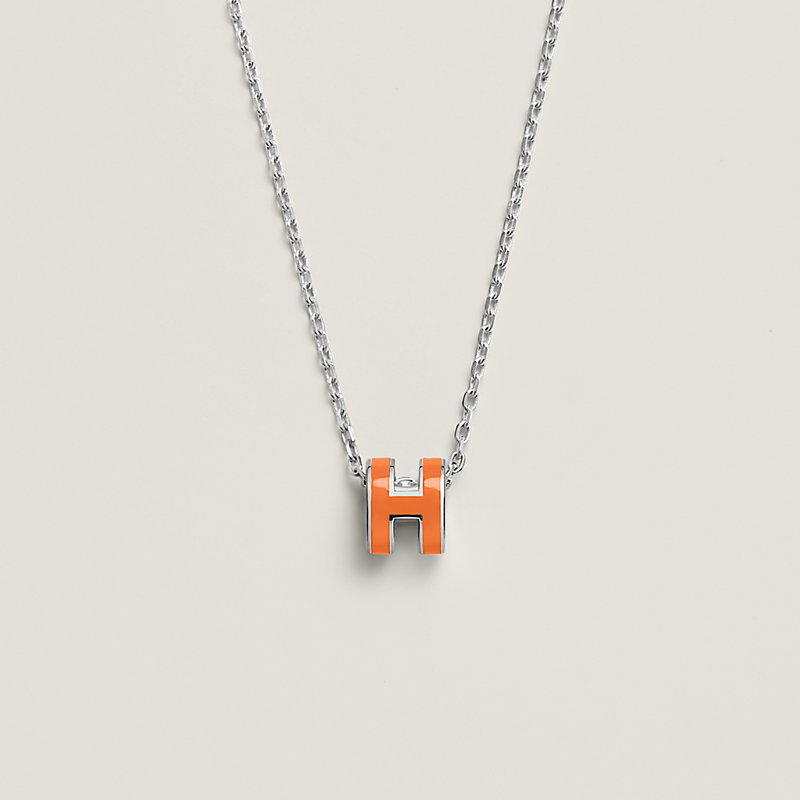Hermes Cage d'H White Enamel Gold Plated Pendant Necklace Hermes | TLC
