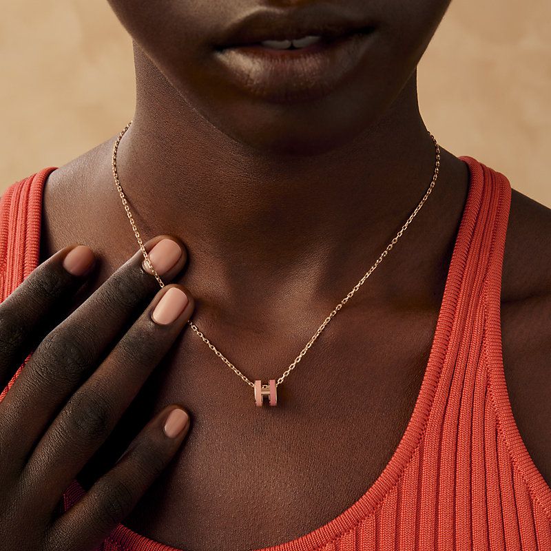 HERMÈS mini popH Mini Pop H Rocabar pendant - Pink | Hermès Canada