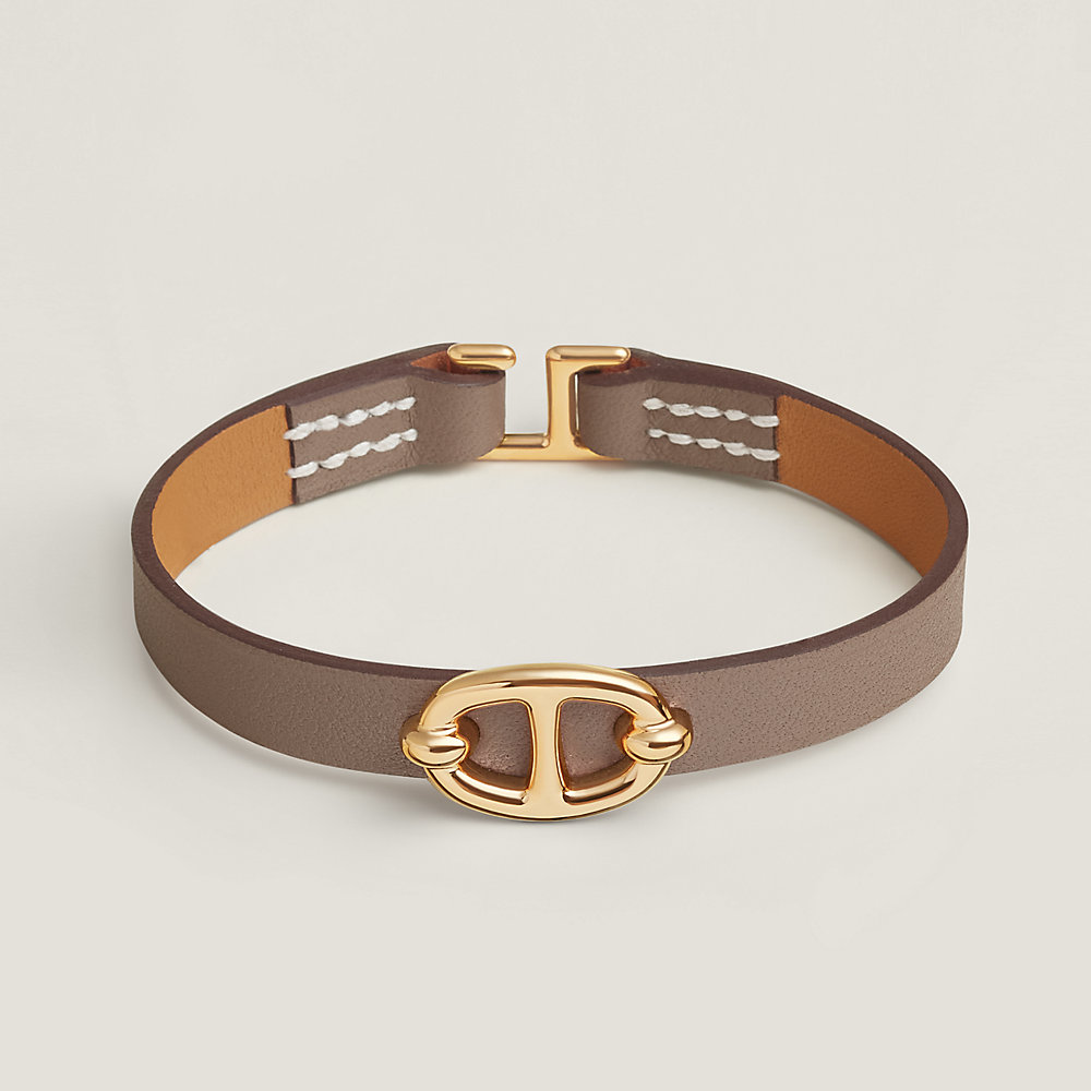 アクセサリー PRY Sculpted Leather Buckle Bracelet Mini Thalassa bracelet | Hermès Singapore