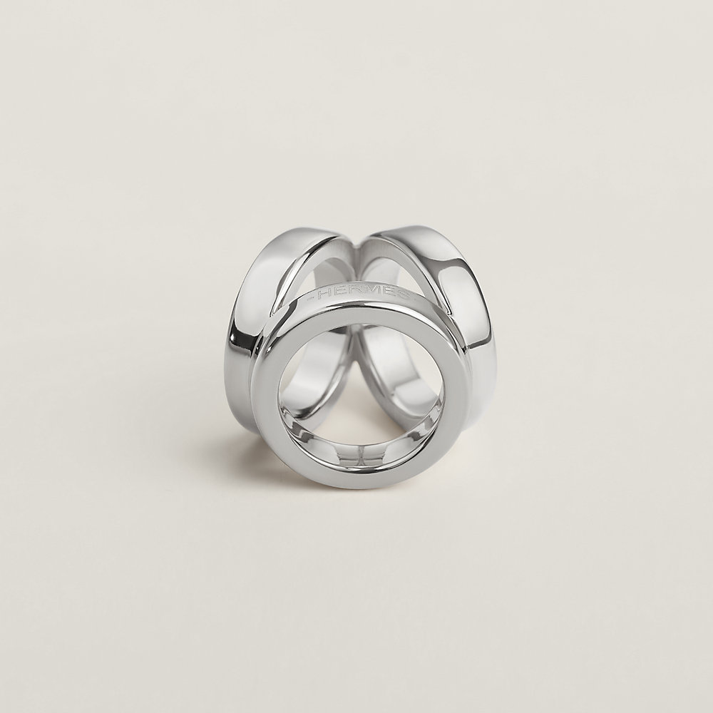 Mini Trio Twilly ring - Grey | Hermès USA display picture 2