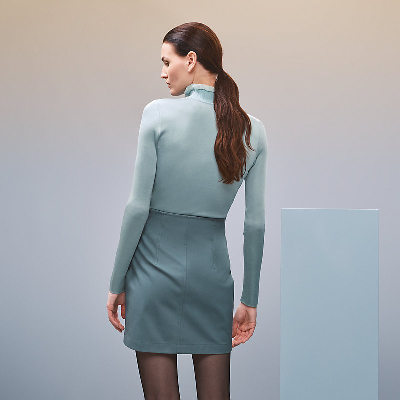 Miniskirt with leather detail | Hermès Singapore
