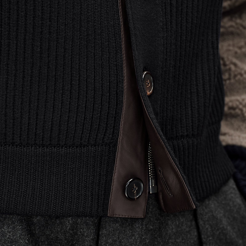 “Mix maille et shearling” 지퍼 재킷