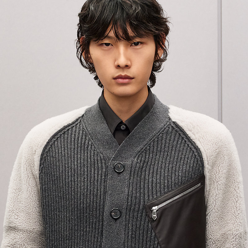 “Mix maille et shearling” 지퍼 재킷