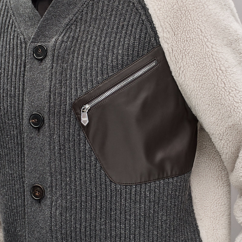 “Mix maille et shearling” 지퍼 재킷