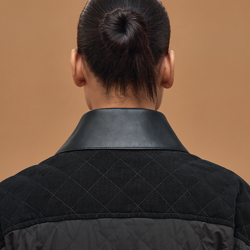 Mixed leather coat