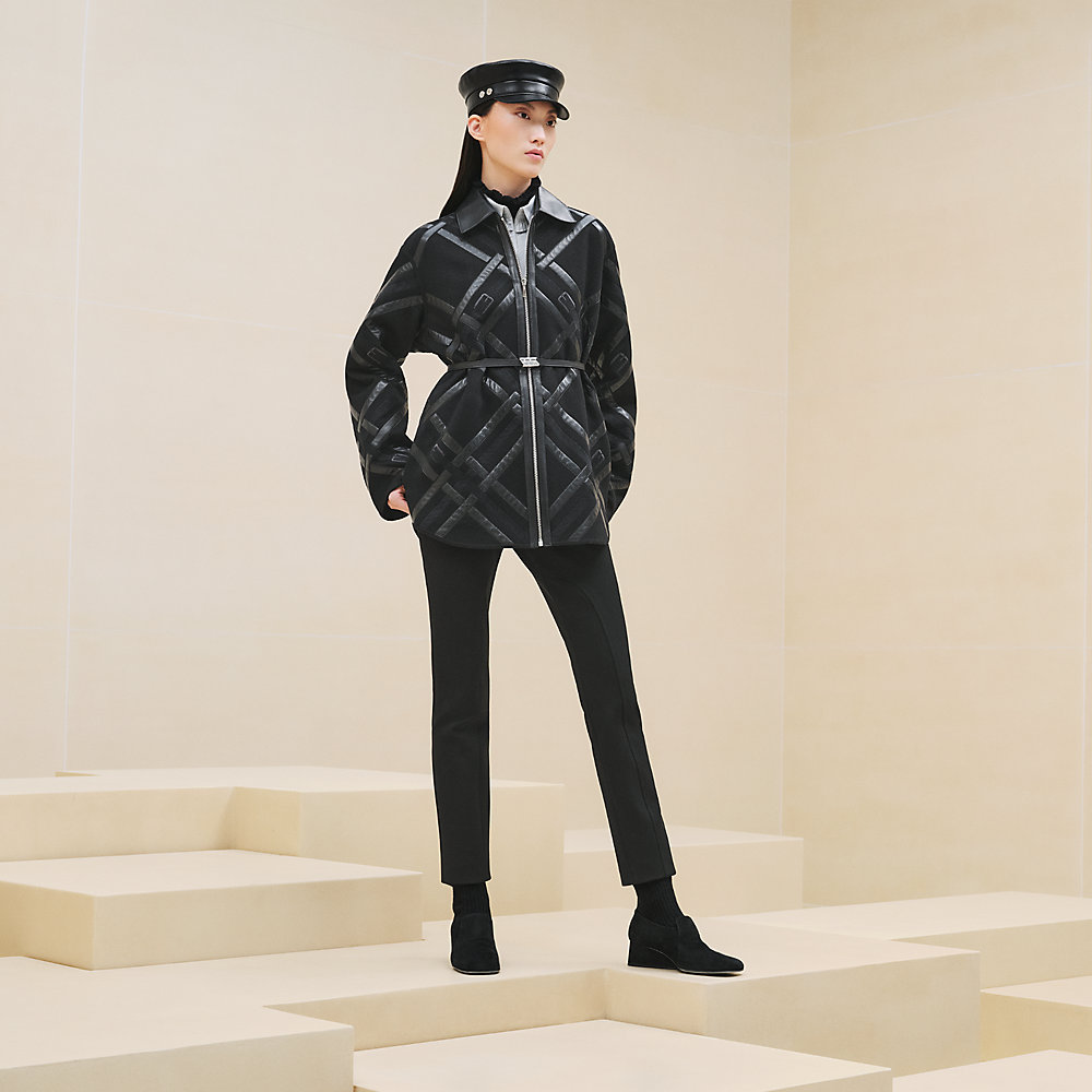 マルジェラ期 エルメス leather toggle p-coat エルメス/マルジェラ期/ムートンロングコート/マフラー/Hermes