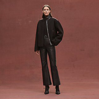 COOME　ECHO LEATHER SHORT JACKET コーメSIZEF Mixed leather short jacket - Brown | Hermès Macau SAR