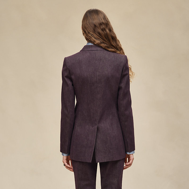 Mixed leather suit jacket, View: , view 4 of 7