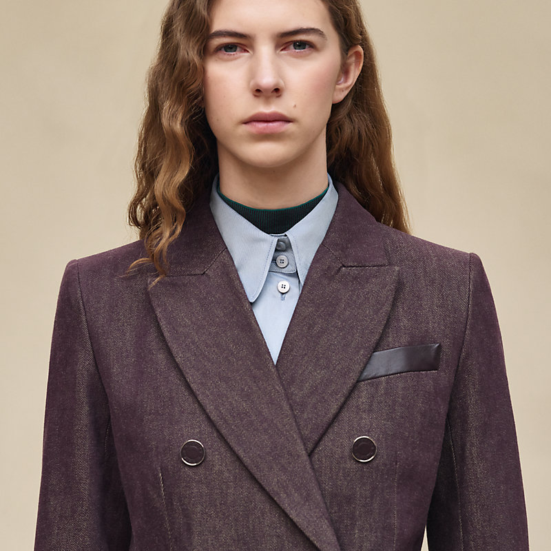 Mixed leather suit jacket, View: , view 5 of 7