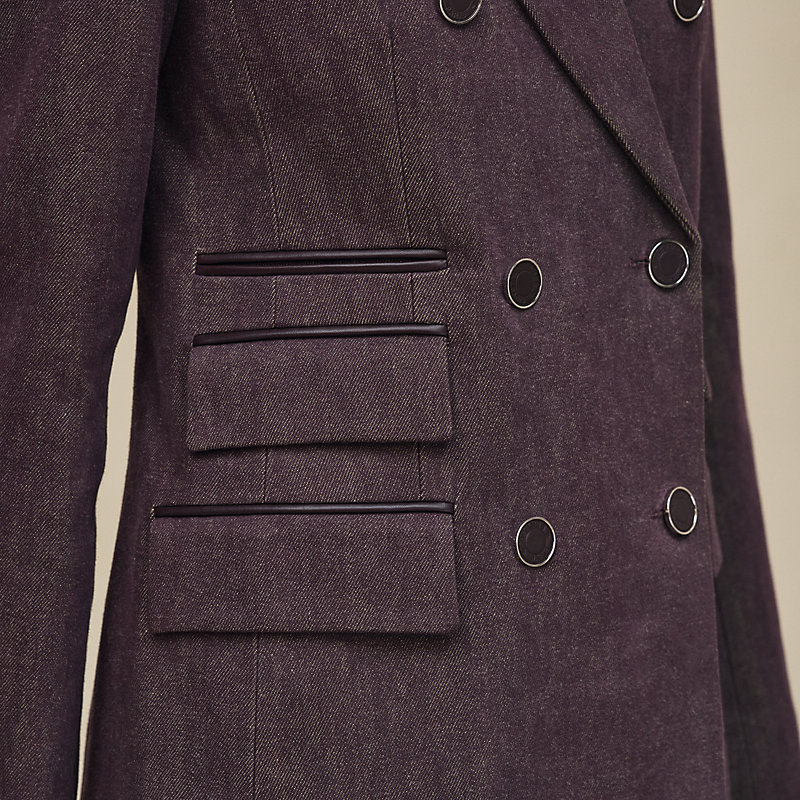 Mixed leather suit jacket, View: , view 6 of 7