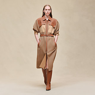 ジャケット・アウター HERMES leather strap trench coat brown Mixed leather Trench coat | Hermès UK