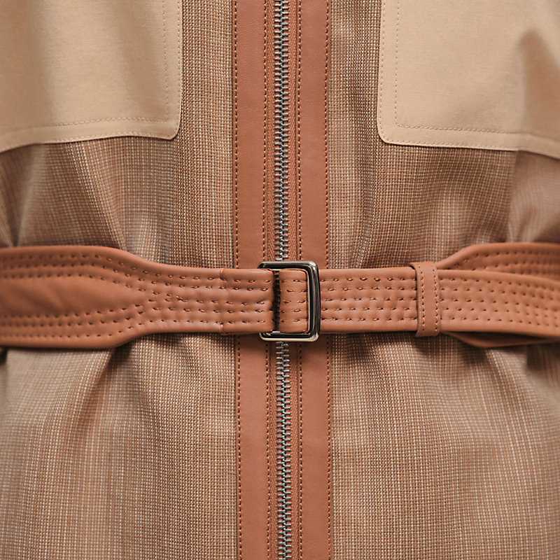 ジャケット・アウター HERMES leather strap trench coat brown 渋谷並木橋店】HERMES エルメス トレンチコート セリエボタン ベルト付