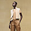 Mixed materials sleeveless jacket, View: Worn, worn, view 3 of 7