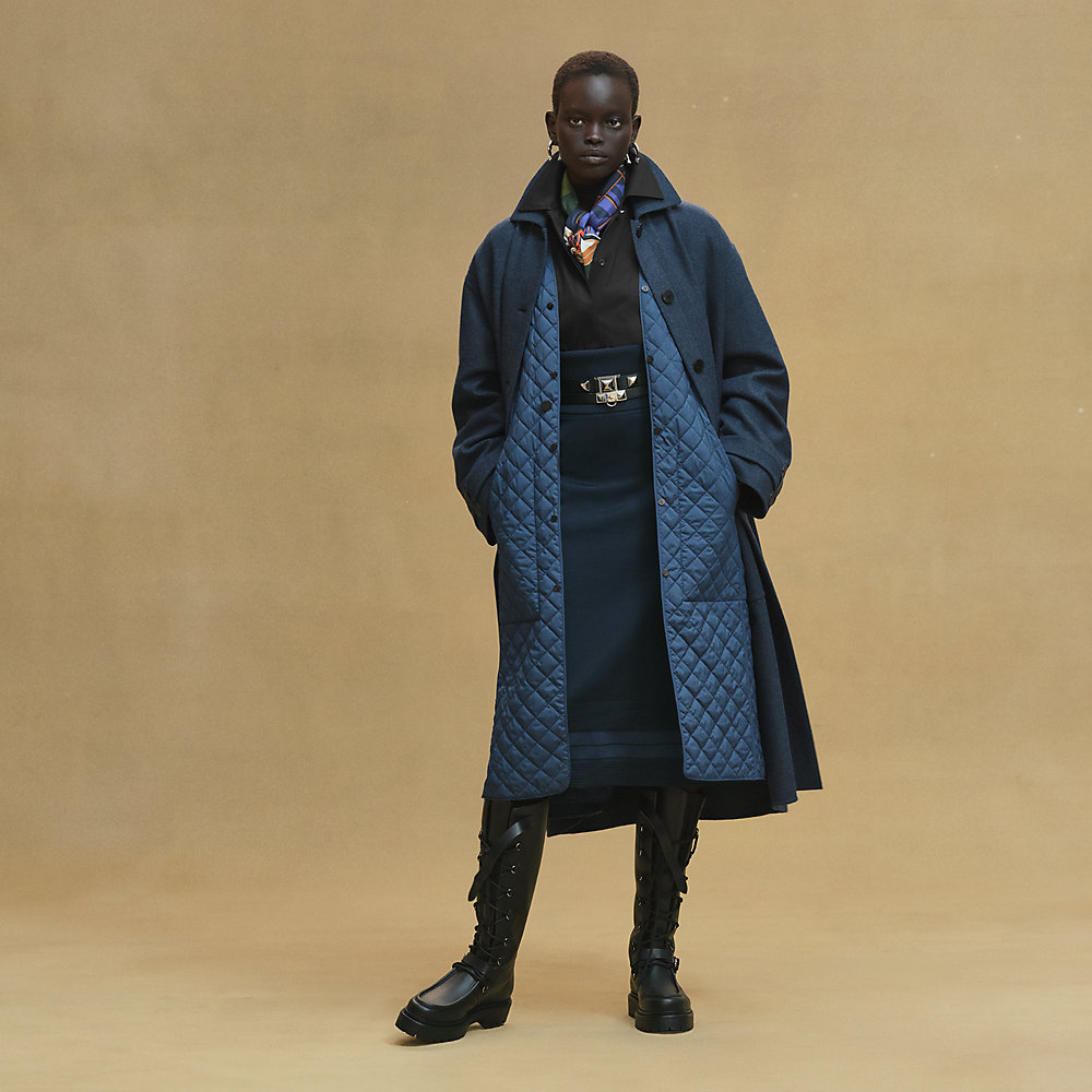 ▲未使用 HERMES 23AW Quilted car coat 44 quilted-coat--5H0158DQ5H-worn-