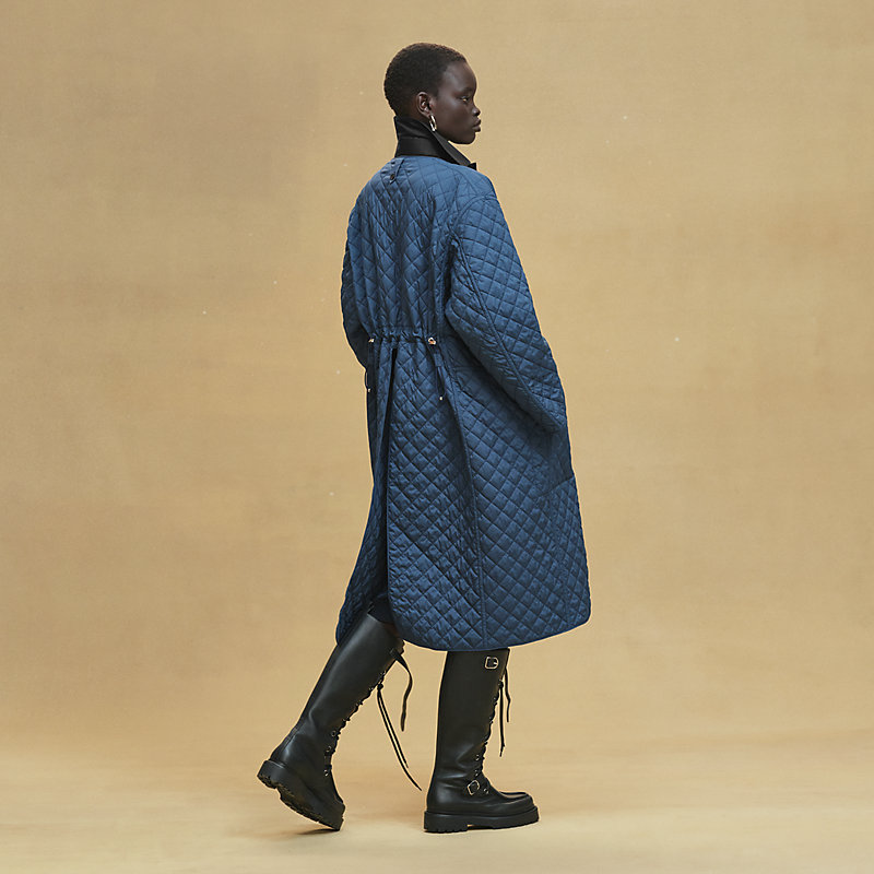 ▲未使用 HERMES 23AW Quilted car coat 44 Modular car coat - Blue | Hermès UK